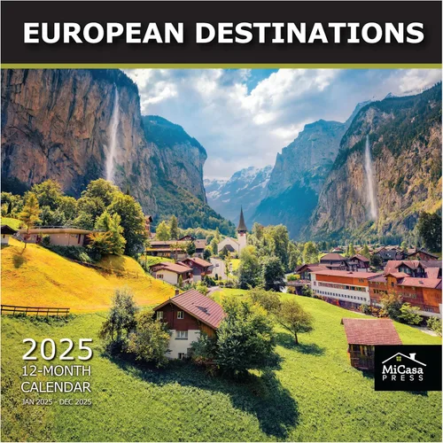 Miniatura 9 de MICASA PRESS European Destinations - Calendario de pared 2026 de 12 meses 12 x 24 pulgadas abierto Papel grueso y resistente Regalar