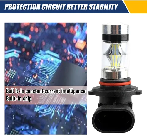 Miniatura 3 de Paquete de 2 bombillas LED antiniebla 9005/9006 para automóvil, luces de haz bajo de 12 V, 100 W, luz delantera de 6500 K, luces de circulación