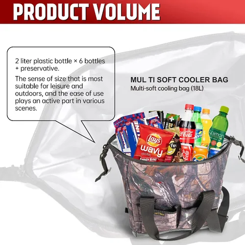 Miniatura 4 de Bolsa de reefer aislada, portátil, con aislamiento térmico, plegable, suave, adecuada para almuerzo, picnic, pesca, barco, campamento, playa, viaje