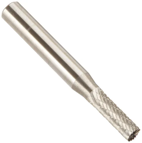 Miniatura 100 de Drill America SA-1 Rebaba de carburo/lima giratoria cilíndrica de doble corte para amoladora de troquel de 1/4" de diámetro x 5/8" de longitud