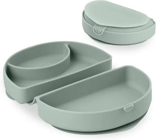 Miniatura 10 de Miniware Plato de viaje para bebé con succión, plegable de silicona esencial para promover la autoalimentación, apto para lavavajillas, sin BPA