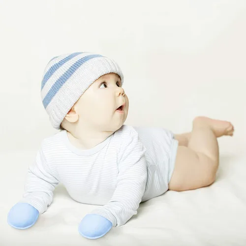 Miniatura 6 de 16 pares de manoplas de algodón para recién nacidos sin arañazos, guantes unisex para recién nacidos para bebés niños y niñas de 0 a 6 meses