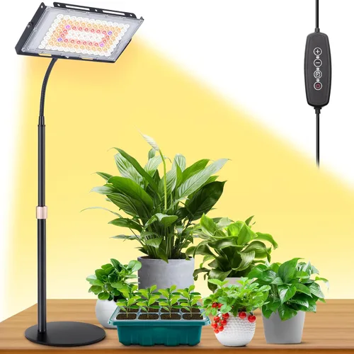 Miniatura 8 de LBW Luces de cultivo de pie para plantas de interior, 96 luces LED de cultivo de plantas de espectro completo, lámpara de cultivo de piso mejorada