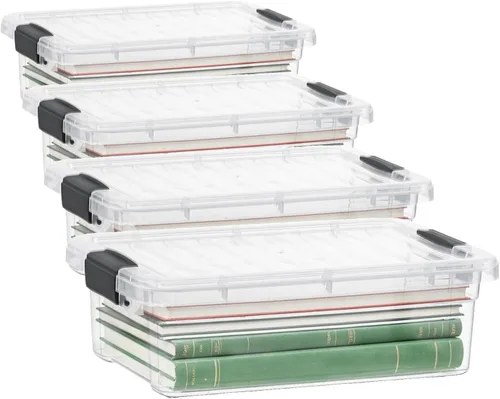 Miniatura 25 de Superio Caja de Almacenamiento Transparente con Tapa, Contenedores de Plástico de 1.85 Quart para Organizar, Cajas Apilables, Libres de BPA, No