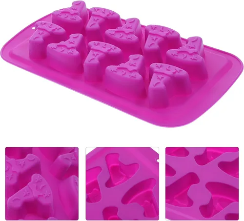 Miniatura 9 de Amosfun Sombrero de bruja Bandeja de cubitos de hielo de silicona Moldes de chocolate 10 cavidades para hornear Halloween Molde de mago Sombrero