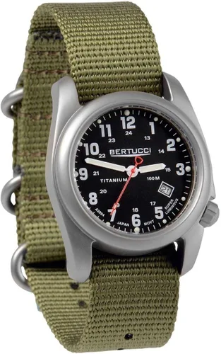 Miniatura 3 de BERTUCCI A-2T Reloj Hombre - Titanio - Correa de Nylon Oliva - Esfera Negra - 12122, Negro -, Deportes