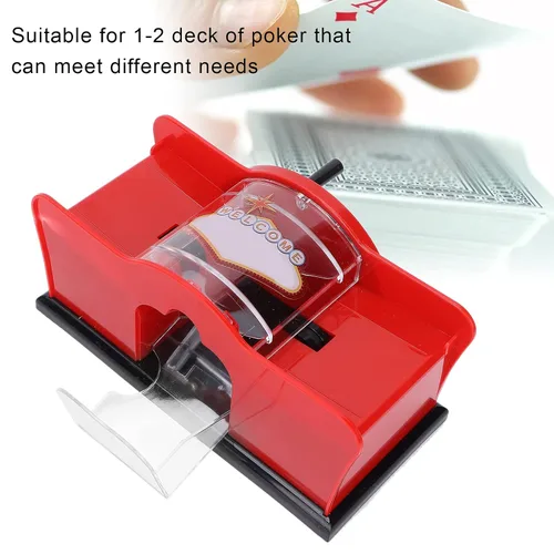 Miniatura 2 de Barajador de cartas, 1-2 barajas manual de cartas barajador de cartas de póquer, mezclador de cartas de casino, herramienta de manivela, máquina