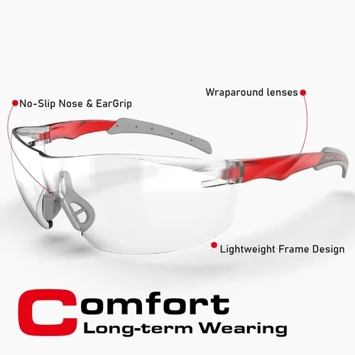 Miniatura 7 de ANSI Z87.1 Gafas de seguridad, antivaho, resistentes a los rayos UV, al impacto y a los arañazos para protección ocular en el trabajo, deportes