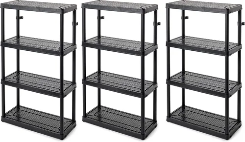 Miniatura 11 de Gracious Living Estantería de almacenamiento de uso medio con 4 estantes, ventilada, de altura fija, sistema organizador de 14 x 32 x 54.5 pulgadas