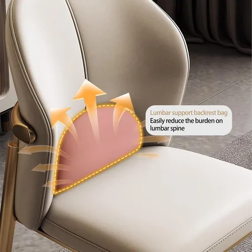 Miniatura 4 de Silla de comedor, sillas de cocina de cuero, sillas de comedor con patas de metal, silla de sala de espera para vestíbulo, sala de entrenamiento