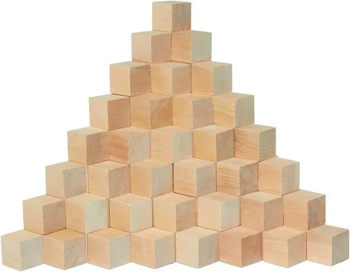 Miniatura 14 de Woodpeckers - Cubos de madera de 1 pulgada, caja de 50 cubos de abedul sin terminar, bloques cuadrados de madera para bebé, para hacer rompecabezas