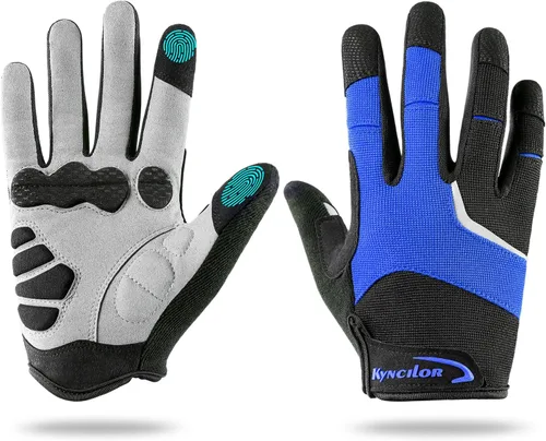 KynciLOR Guantes de ciclismo para mujer y hombre, guantes de ciclismo con dedos para pantalla táctil y almohadillas de palma con silicona