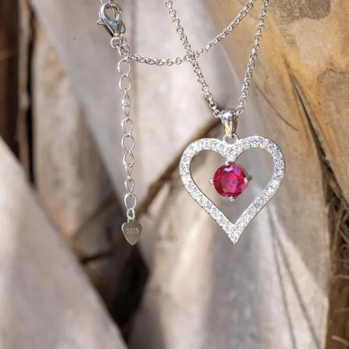 Miniatura 2 de Sash & Soph Collar de corazón infinito para mujer, collar de corazón de plata de ley 925 para novia, colgante de corazón de amor en cadena de 18