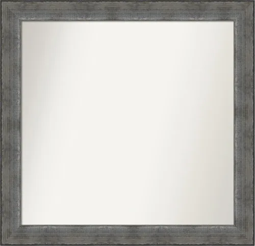 Miniatura 59 de Amanti Art Espejo de baño plateado para sobre el fregadero, 24 x 24 pulgadas, espejo cuadrado de peltre forjado a medida, marco de madera casual
