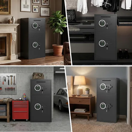 Miniatura 9 de Caja fuerte de seguridad digital extra grande de 6.0 pies cúbicos, resistente al fuego, impermeable, con ranura para depósito, alarma antirrobo