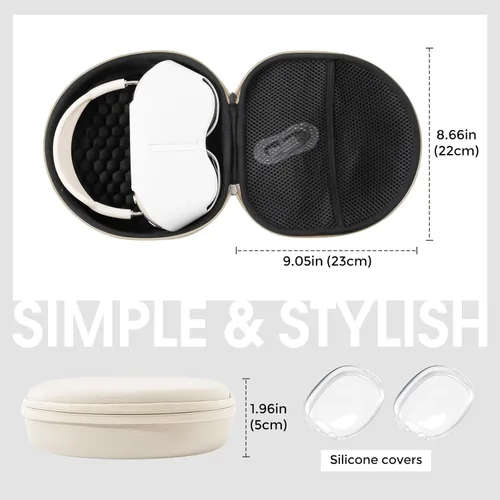 Miniatura 4 de ProCase Estuche Rígido para AirPods Max, Estuche de Viaje Portátil para Auriculares con Cubierta de Silicona para Almohadillas y Bolsillo de Malla