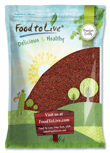 Miniatura 8 de Food to Live Quinua roja, 12 onzas de semillas integrales antiguas, crudas, germinables, kosher, veganas, sirtfood, a granel. Cocción rápida
