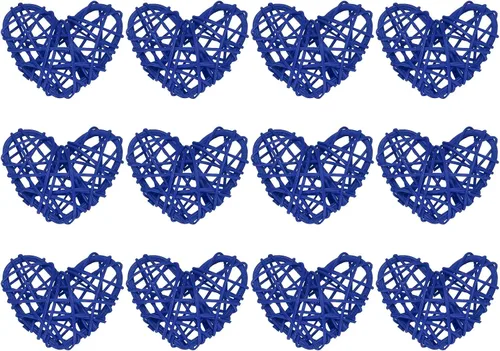 Miniatura 12 de MECCANIXITY 12 piezas de jarrón de ratán en forma de corazón de ratán natural para decoración del día de San Valentín, decoración del hogar, boda