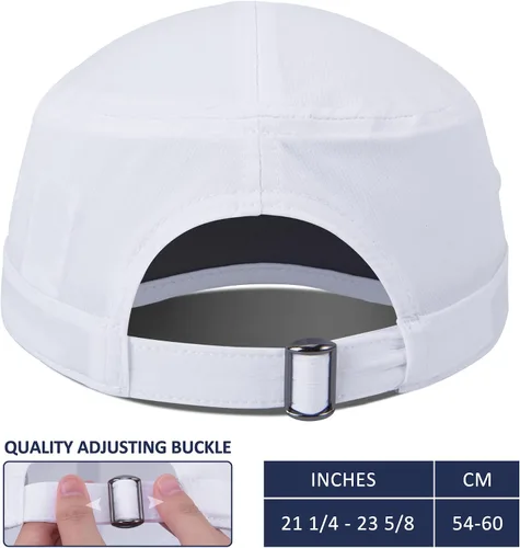 Miniatura 3 de GADIEMKENSD Gorra de ejército elástica Cadete Militar Sombreros Top Plano Gorra de Béisbol Corto Bill Transpirable