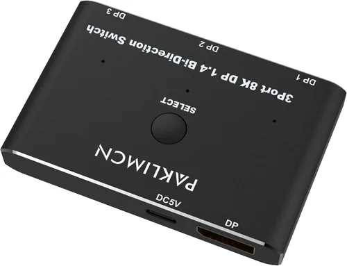 Miniatura 7 de Conmutador DisplayPort 8K60Hz Puerto de visualización 1.4 Caja DP 4K @144Hz Conmutador bidireccional 3in1out 3in1out, 1 en 3 salida para conmutar