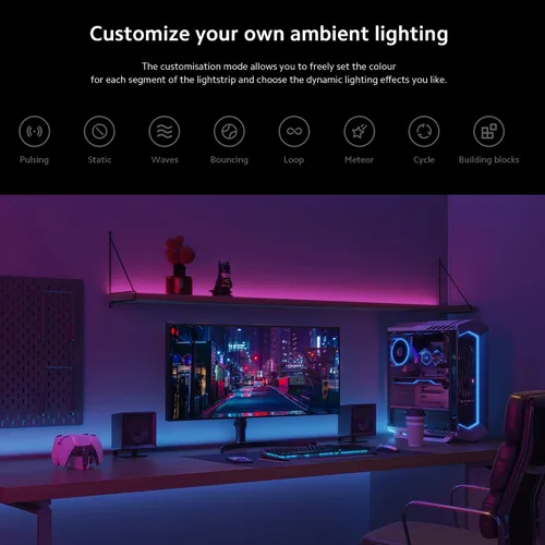Miniatura 5 de Xiaomi Tira de luz inteligente (6.6 pies), compatible con Alexa, Google Assistant, aplicación Apple Homekit Home, compatible con WiFi