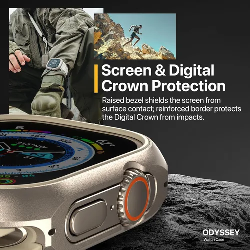 Miniatura 4 de MAGEASY Funda resistente de aluminio de calidad aeronáutica para Apple Watch de 45mm Series 9, 8, 7 Carcasa metálica dura 2 en 1 con parachoques