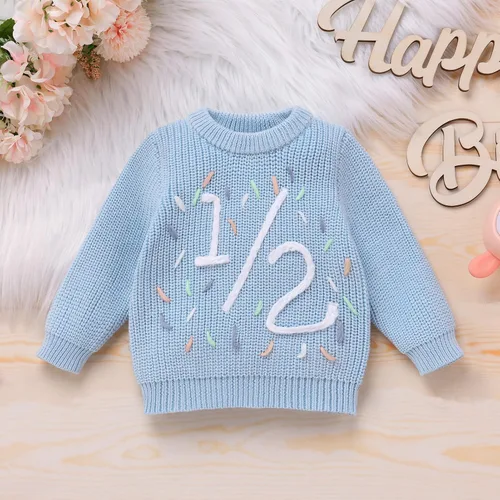Miniatura 51 de Suéter de primer cumpleaños para bebés y niñas de un año de edad, sesión de fotos, otoño e invierno
