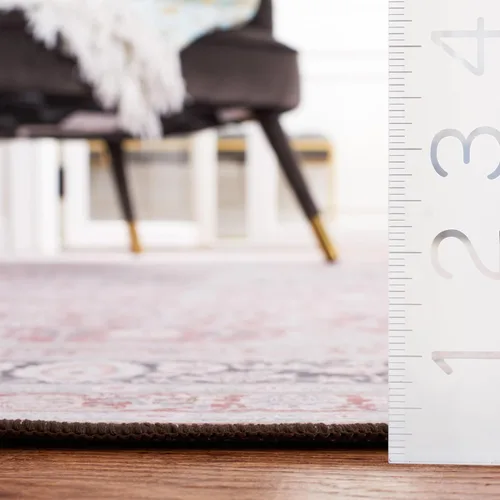 Miniatura 2 de SAFAVIEH Alfombra lavable Tucson Collection - 6 x 9 pies, resistente al óxido y salvia, antideslizante, ideal para zonas de alto tráfico en sala