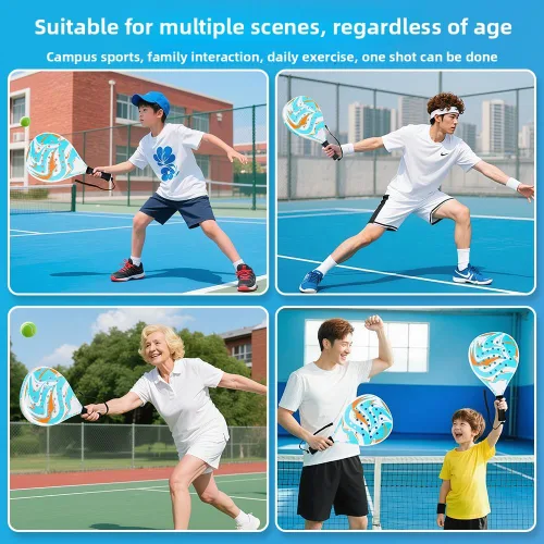 Miniatura 4 de Raqueta de pádel – superficie ABS y núcleo de espuma EVA, raquetas de pádel de playa para adultos – al aire libre, arena, patio trasero, diversión