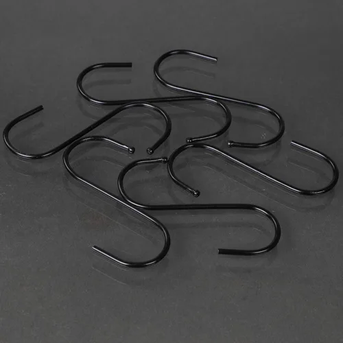 Miniatura 9 de Paquete de 30 ganchos negros en S para colgar de 3.5 pulgadas, ganchos de metal resistentes y duraderos, ganchos de acero al carbono en forma de S