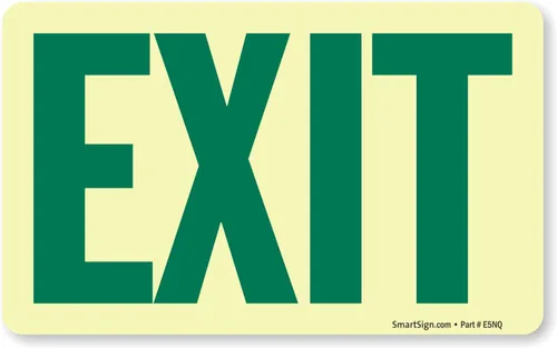SmartSign Letrero de metal "Exit", 4 x 6.5 pulgadas de aluminio de 40 mil de grosor, brilla en la oscuridad, fabricado en Estados Unidos Aluminio