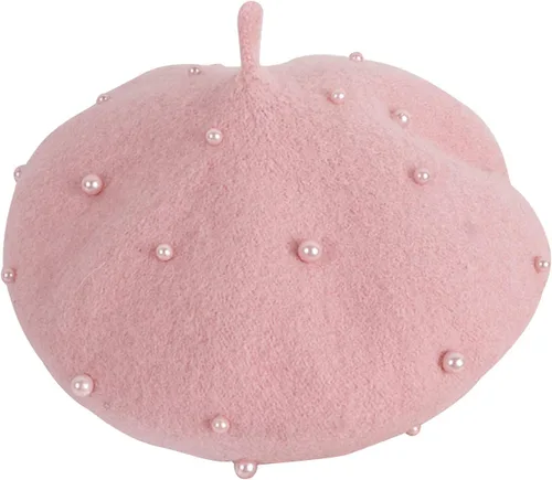 Miniatura 15 de Gorros de boina de perlas para bebés y niñas, sombreros de lana para fiesta de bebé, sombreros de primavera y verano, accesorios para bebés de 2 a 6