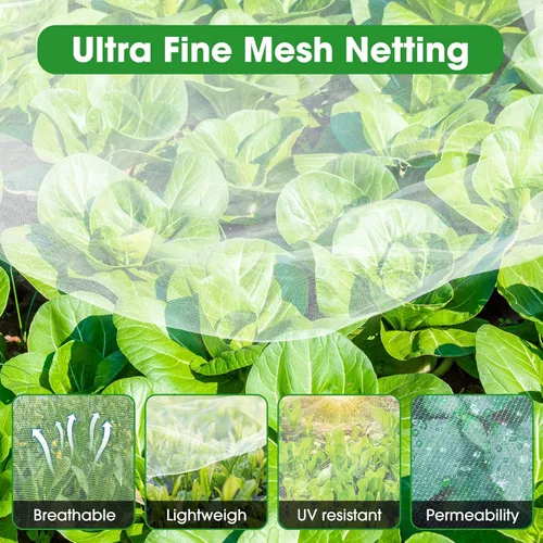 Miniatura 3 de 2 mosquiteras, malla para insectos de 6.5 x 10 pies, barrera de plagas para jardín, red para plantas de jardín, red para plantas de jardín, protege