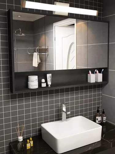 Miniatura 10 de Lámpara de tocador de baño de níquel cepillado, cuadrada, LED, 60 cm (24 pulgadas), 14 W, luz blanca natural, 4000 K, barra de luz para espejo