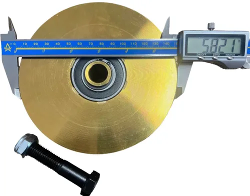 Miniatura 2 de Rueda de ranura en V de 6 pulgadas con puerta corredera de doble rodamiento de 3000 libras con rodillo deslizante + tornillo, chapado en oro