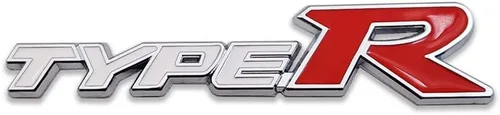 Miniatura 11 de Emblema de Coche de Metal Cromado con Logo Type-R, Insignia Deportiva de Carreras 3D Premium, Calcomanía Adhesiva de Poder Turbo (Negro y Rojo)