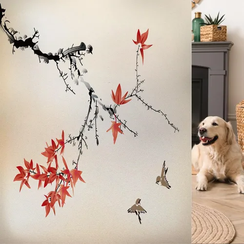 Miniatura 12 de Película de vidrio esmerilado de pino para ventana, bosque de coníferas silvestres en la mañana, siluetas de árbol de niebla para decoración