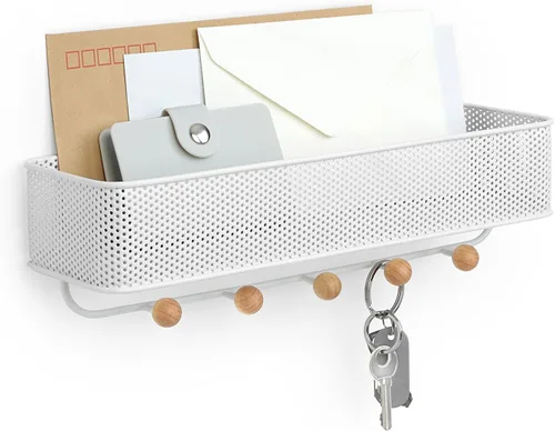 Miniatura 11 de Umbra Estique - Organizador de entrada con ganchos y estantes, con estante, color blanco (paquete de 3)