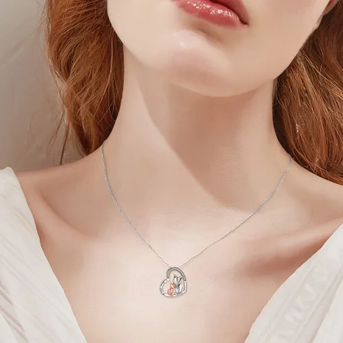 Miniatura 2 de ONEFINITY Collar de zorro de plata de ley 925 con colgante de zorro de origami para mujer, esposa, mamá