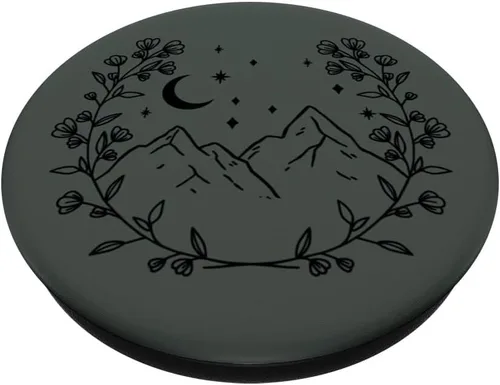Miniatura 2 de Verde medianoche - PopSockets de montaña con estampado floral bohemio y chic