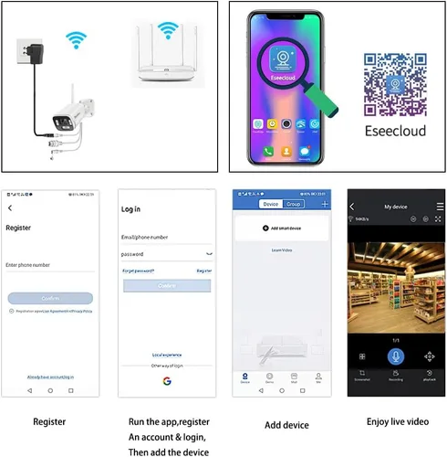 Miniatura 4 de Cámaras de seguridad de 5 MP inalámbricas, cámara WiFi para el hogar, impermeable al aire libre, detección de humanoides, visión nocturna a
