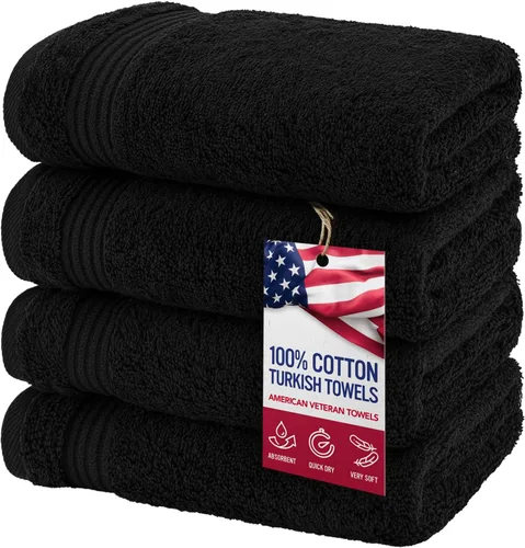 Miniatura 21 de Toalla American Veteran, Juego de Toallas de Mano para Baño de 4, 100% Conjunto de Toallas de Mano Turcas de Algodón, Toallas de Mano Suave