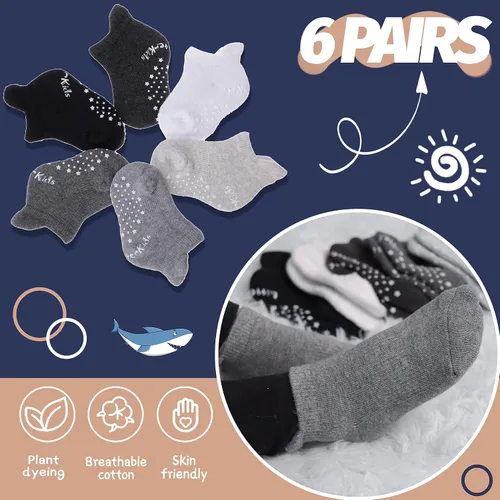 Miniatura 6 de ANTSANG Calcetines de tobillo de unicornio para niños y niñas, lindos dibujos animados, divertidos y novedosos calcetines de algodón de moda, 6 pares