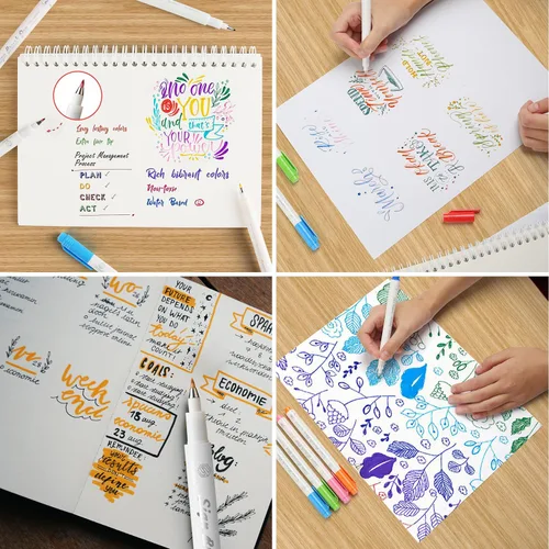Miniatura 6 de Fudenosuke GC-SB16 - Bolígrafo de pincel para caligrafía, 16 colores, para letras a mano, caligrafía, dibujo, escritura, diario
