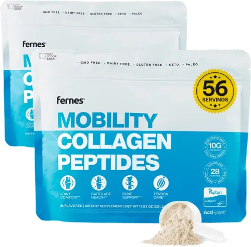 Mobility - Péptidos de colágeno en polvo, glucosamina, condroitina, ácido hialurónico y vitamina C liposomal para unirse a huesos y cartílagos,