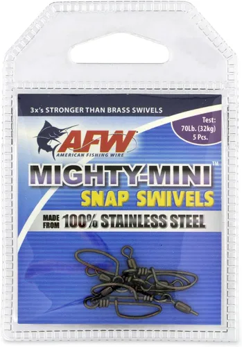 Miniatura 15 de American Fishing Wire Mighty Mini grúa giratoria, línea de pesca esencial, equipo de pesca compacto, giro de agua salada, giro de acero inoxidable