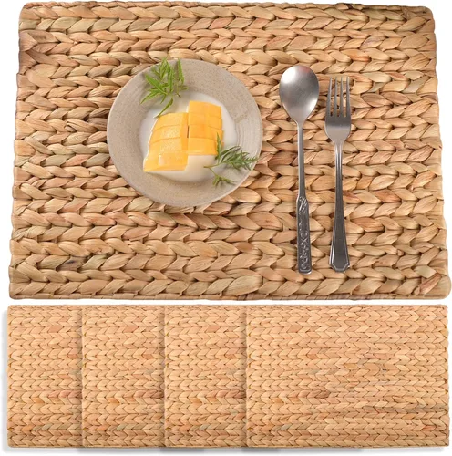 Miniatura 11 de Juego de 10 manteles individuales tejidos bohemios, individuales para mesa de comedor, manteles individuales de Pascua Farmhous Egreen, individuales