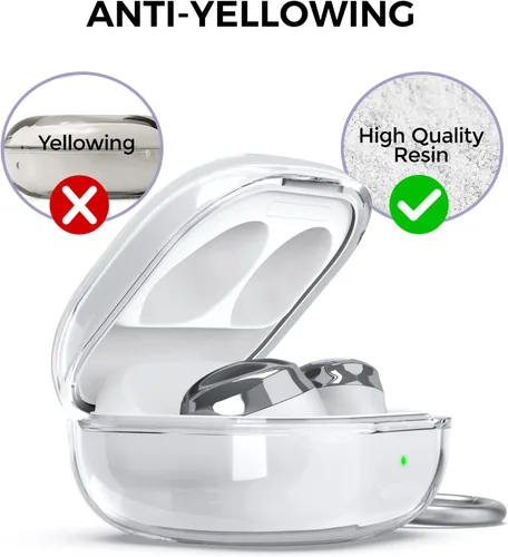 Miniatura 6 de AhaStyle Compatible con Samsung Galaxy Buds FE/S2 Pro/S2/Live Funda transparente [Anti-amarillamiento] (transparente)