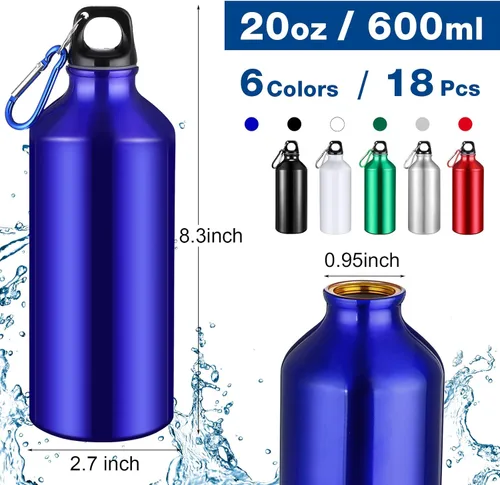 Miniatura 2 de Potchen Paquete múltiple de 18 botellas de agua de aluminio a granel para graduación de fin de año, enfermeras, profesores, regalos de metal, Varios