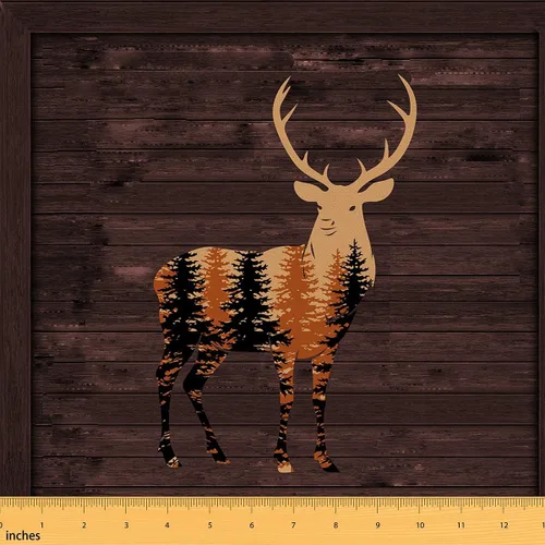 Miniatura 8 de Tela de ciervo bonita por yarda para niñas y niños, decoración de caza de ciervos, impermeable, tela para exteriores, estampado de pata de oso